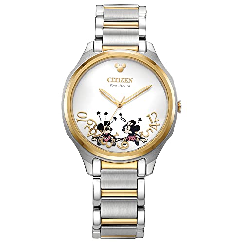 ディズニー 腕時計 シチズン 逆輸入 海外モデル 海外限定 Citizen Eco-Drive Ladies' Disney Mickey and Minnie Mouse Two Tone Gold Stainless Steel, 3-Hand, 35mm (Model: EM0754-59W)腕時計 シチズン 逆輸入 海外モデル 海外限定