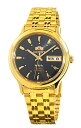 腕時計 オリエント レディース Orient TriStar Mens Classical Automatic Black Dial Gold Watch AB05004B腕時計 オリエント レディース