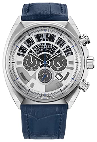 腕時計 シチズン 逆輸入 海外モデル 海外限定 Citizen Eco-Drive Men's Star Wars Millennium Falcon Stainless Steel Chronograph Watch, Blue Leather Strap, Luminous, 44mm (Model: CA4281-00W)腕時計 シチズン 逆輸入 海外モデル 海外限定