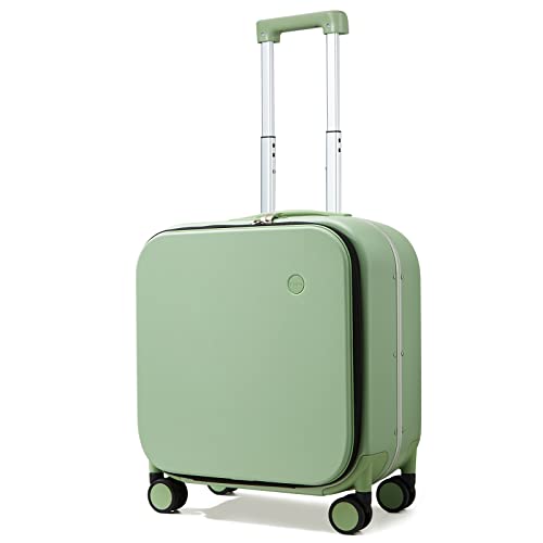 スーツケース キャリーバッグ ビジネスバッグ ビジネスリュック バッグ Mixi Carry On Luggage, 18” Suitcase with Front Laptop Pocket, Travel Luggage Aluminum Frame PC Hardside with Spinnスーツケース キャリーバッグ ビジネスバッグ ビジネスリュック バッグ