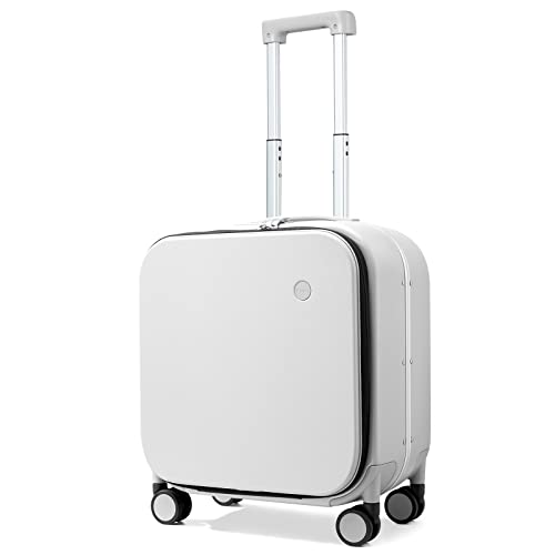 スーツケース キャリーバッグ ビジネスバッグ ビジネスリュック バッグ Mixi Carry On Luggage, 18” Suitcase with Front Laptop Pocket, Travel Luggage Aluminum Frame PC Hardside with Spinnスーツケース キャリーバッグ ビジネスバッグ ビジネスリュック バッグ