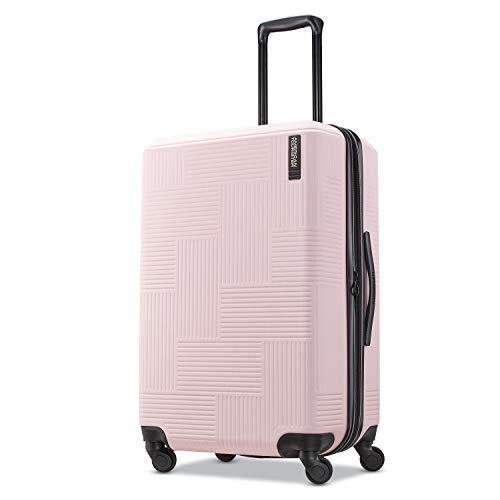 スーツケース キャリーバッグ ビジネスバッグ ビジネスリュック バッグ American Tourister Stratum XLT Expandable Hardside Luggage with Spinner Wheels, Pink Blush, Checked-Medium 24-Inchスーツケース キャリーバッグ ビジネスバッグ ビジネスリュック バッグ