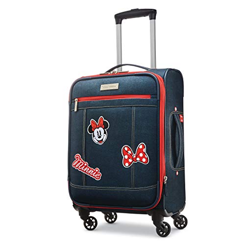 スーツケース キャリーバッグ ビジネスバッグ ビジネスリュック バッグ American Tourister Disney Softside Luggage with Spinner Wheels, Minnie Mouse Denim, 21-Inchスーツケース キャリーバッグ ビジネスバッグ ビジネスリュック バッグ