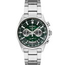 rv ZCR[ fB[X SEIKO SSB405 Watch for Men - Essentials - with Black Tachymeter Ring, Green Dial with Gray Accents, Date Indicator, Stainless Steel Case and Bracelet, and 100m Water-Resistantrv ZCR[ fB[X