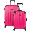 X[cP[X L[obO rWlXobO rWlXbN obO Kenneth Cole REACTION Out of Bounds Lightweight Hardshell 4-Wheel Spinner Luggage, Magenta, 2-Piece Set (20