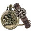 SIBOSUN Halloween Ghost Pocket Watch with Chain Vintage Retro Grotesque Night Skull Pattern with Skeleton Skull Bracelet