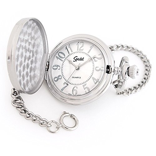 Speidel Silver-Tone Pocket Watch with White Dial