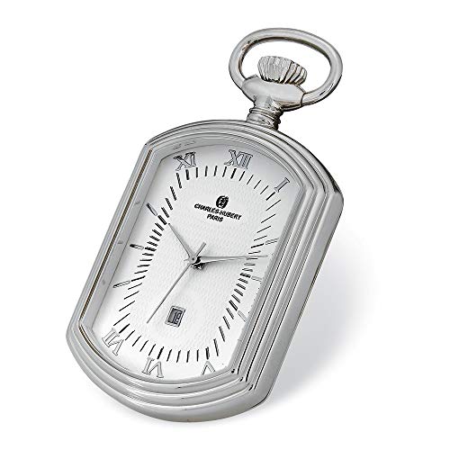 楽天angelicaSonia Jewels Charles Hubert Chrome Finish Open Face Rectangular Pocket Watch 14.5