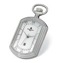 Sonia Jewels Charles Hubert Chrome Finish Open Face Rectangular Pocket Watch 14.5