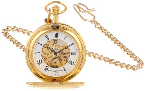 Charles-Hubert, Paris 3556 Gold-Plated Mechanical Pocket Watch
