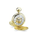 Sonia Jewels Charles Hubert 14k Gold Men's Finish White Skeleton Dial Pocket Watch 14.5