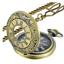 LYMFHCH Vintage Pocket Watch Roman Numerals Scale Quartz Pocket Watches with Cha...