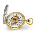 Sonia Jewels Charles Hubert 2-Tone Shield Hunter Case Skeleton Dial Pocket Watch 14.5" (Width = 5mm)