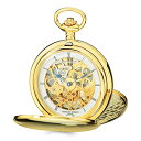 Charles Hubert IP-Plated Stainless Steel Skeleton Dial Pocket Watch 14.5