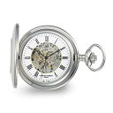 Sonia Jewels Charles Hubert Stainless Hunter Case Shield Skeleton Pocket Watch 14.5