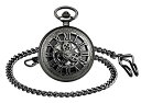 Unendlich U Mechanical Skeleton Pocket Watch Gear Roman Numerals Hollow Pocket Watch with Chain