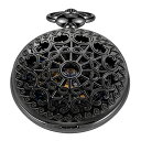 Realpoo Black Spider Web Mechanical Pocket Watch, Men's Pocket Watch Pendant Necklace with Gift Box, Roman Dial Mechanical Pocket Watches Set for Men