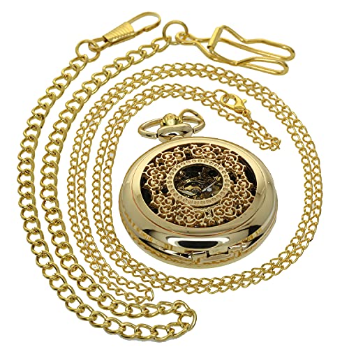 Exquisite Hollow Pattern Hand Winding Mechanical Pocket Watches Retro Chain Fob Watch Necklace P..