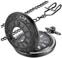 LYMFHCH Vintage Pocket Watch Roman Numerals Scale Quartz Pocket Watches with Chain Christmas Graduation Birthday Gifts Fathers Day