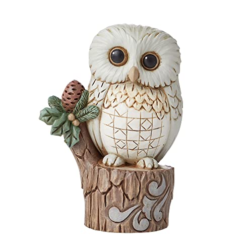 エネスコ Enesco 置物 インテリア 海外モデル アメリカ Enesco Jim Shore Heartwood Creek White Woodland Owl on Tree Stump Figurine, 4 Inch, Multicolorエネスコ Enesco 置物 インテリア 海外モデル アメリカ