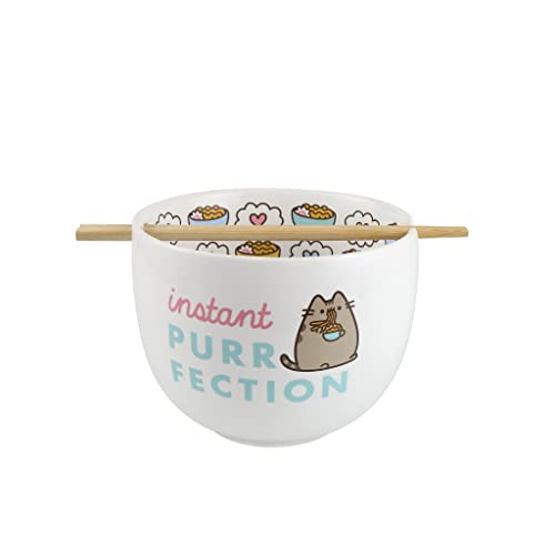 エネスコ Enesco 置物 インテリア 海外モデル アメリカ Enesco Pusheen The Cat Instant Purr-Fection Ramen Noodle Bowl and Chopsticks, 5.5 Inch, Multicolorエネスコ Enesco 置物 インテリア 海外モデル アメリカ