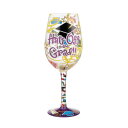 エネスコ Enesco 置物 インテリア 海外モデル アメリカ Enesco Designs by Lolita Hats Off to The Graduate Hand-Painted Artisan Wine Glass, 15 Ounce, Multicolorエネスコ Enesco 置物 インテリア 海外モデル アメリカ