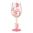 エネスコ Enesco 置物 インテリア 海外モデル アメリカ Enesco GIFT- Pink Ribbon Wine Glass, Multicolorエ...