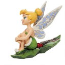 エネスコ Enesco 置物 インテリア 海外モデル アメリカ Enesco Jim Shore Disney Traditions Peter Pan Tinker Bell Sitting on Holly Figurine, 5 Inch, Multicolorエネスコ Enesco 置物 インテリア 海外モデル アメリカ