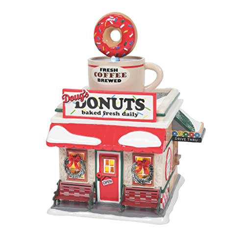 fp[gg56 Department 56 u CeA COf Department 56 Snow Village Doug's Donut Shop Animated Lit Building, 8.78 Inch, Multicolorfp[gg56 Department 56 u CeA COf