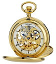 Gotham Men's Gold-Tone Double Cover Exhibition Mechanical Pocket Watch # GWC18804G