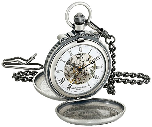 Charles-Hubert Paris 3868-S Classic Collection Antiqued Finish Double Hunter Case Mechanical Pocket Watch