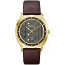 ロイド 腕時計（メンズ） 腕時計 ブローバ メンズ Bulova mens Frank Lloyd Wright Hollyhock House Gold Tone Stainless Steel 3-Hand Quartz, Brown Leather Strap Style: 97A173腕時計 ブローバ メンズ