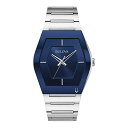 rv u[o Y Bulova Men's Modern Gemini 3 Hand Silver Stainless Steel Watch,Blue Dial, Model: 96A258rv u[o Y