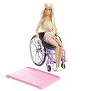 バービー バービー人形 Barbie Fashionistas Doll 194 with Wheelchair and Ramp, Straight Blonde Hair and Rainbow Romper with Accessoriesバービー バービー人形