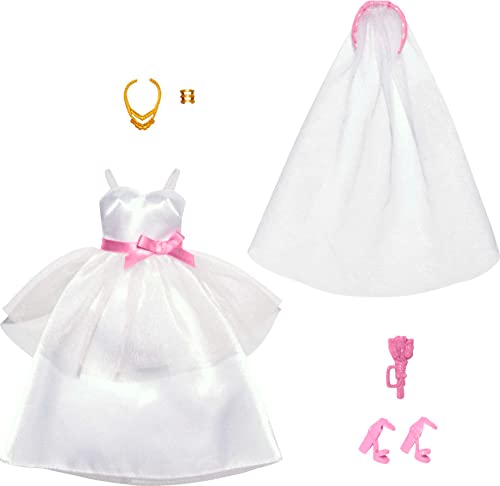 バービー バービー人形 Barbie Fashions Doll Clothes and Accessories Set, Bridal Pack with Wedding..