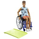 バービー バービー人形 Barbie Ken Fashionistas Doll 195 with Wheelchair and Ramp Wearing Beach Shirt, Orange Shorts and Accessoriesバービー バービー人形