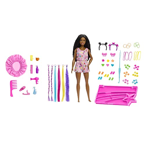 バービー バービー人形 Barbie Life in The City Brooklyn and Her Hairstyles Brunette Doll with +75 Hair Accessories, Gift Toy +3 Years Old (Mattel HHM39)バービー バービー人形