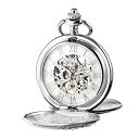 TREEWETO Men's Mechanical Skeleton Pocket Watch for Mens Women Roman Numerals Di...