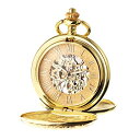 TREEWETO Men's Mechanical Skeleton Pocket Watch for Mens Women Roman Numerals Di...