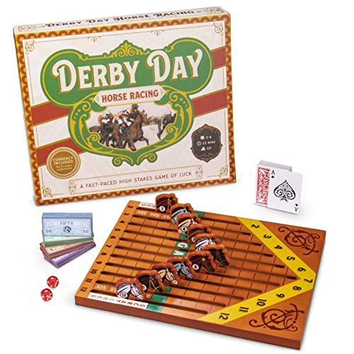 ボードゲーム 英語 アメリカ 海外ゲーム Derby Day Horse Racing Board Game Family and Adult Vintage Race Game Great for Parties and Low-Stakes Gambling Includes Game Board, Deck of Cards, Pair of Dice and Papeボードゲーム 英語 アメリカ 海外ゲーム