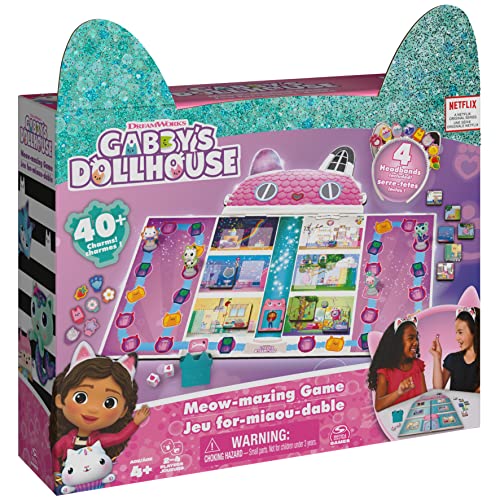 ボードゲーム 英語 アメリカ 海外ゲーム Gabby’s Dollhouse, Meow-Mazing Board Game Based on The DreamWorks Netflix Show with 4 Kitty Headbands, for Families Kids Ages 4 and upボードゲーム 英語 アメリカ 海外ゲーム