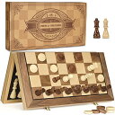 ボードゲーム 英語 アメリカ 海外ゲーム AMEROUS 15 039 039 Magnetic Wooden Chess Checkers Game Set -2 Extra Queens -24 Cherkers Pieces - Chessmen Storage Slots, Beginner Chess Set for Kids and Adults, Classic 2 in 1 Boボードゲーム 英語 アメリカ 海外ゲーム