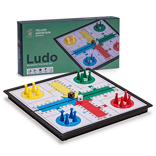 ボードゲーム 英語 アメリカ 海外ゲーム Yellow Mountain Imports Ludo Magnetic Folding Travel Board Game Set - 9.8 Inches - Portable Classic Strategy Game Setボードゲーム 英語 アメリカ 海外ゲーム