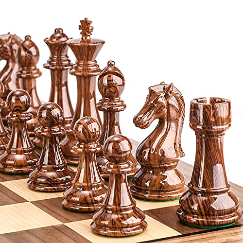 ボードゲーム 英語 アメリカ 海外ゲーム AMEROUS High Polymer Weighted Chess Pieces with 4.25'' King - 2 Extra Queens - Gift Package, Standard Tournament Chessmen for Chess Board or Replacement of Missing Pieces (Chボードゲーム 英語 アメリカ 海外ゲーム
