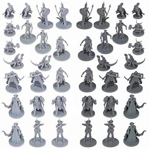ܡɥ Ѹ ꥫ  Path Gaming 40 Fantasy Tabletop Miniatures for Dungeons and Dragons . 28MM Scaled 10 Unique Designs, Bulk Unpaintedܡɥ Ѹ ꥫ 