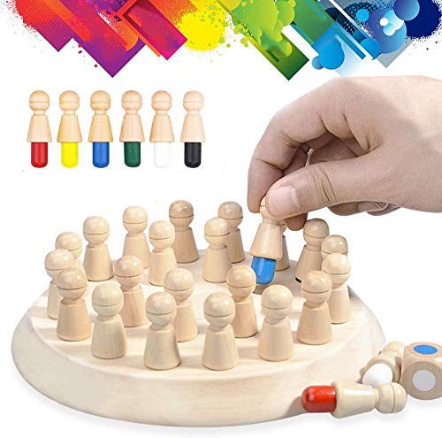 ボードゲーム 英語 アメリカ 海外ゲーム Wooden Memory Chess Board Game: Color Memory Matching Brain Teasers Game for Kids Age 3-12 - Toddler Learning Activities Educational Toys - Montessori Toys for 3 4 5 6 7 8 Yボードゲーム 英語 アメリカ 海外ゲーム