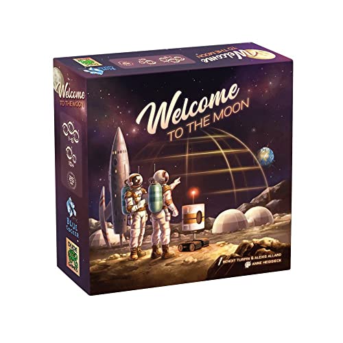 ܡɥ Ѹ ꥫ  Blue Cocker Welcome to. The Moon Board Game | Sci-Fi Strategy Game | Narrative Adventure Game | Ages 10+ | 1-6 Players | Average Playtime 25 Minutes | Made by Blue Cocker Gamܡɥ Ѹ ꥫ 