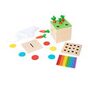 ボードゲーム 英語 アメリカ 海外ゲーム Montessori Toddler Play Kit Montessori Box Toys for 1 Year Old 2 Years Baby Learning Toys Gift Carrot Harvest Game, Matchstick Color Drop Game and Coin Box (3-for-1)ボードゲーム 英語 アメリカ 海外ゲーム