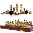 ボードゲーム 英語 アメリカ 海外ゲーム Agirlgle Retro Metal Chess Set with Folding Wooden Chess Board and Classic Handmade Standard Pieces Metal Chess Set for Kids Adultボードゲーム 英語 アメリカ 海外ゲーム