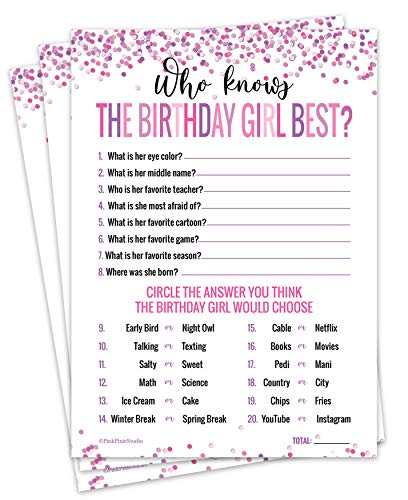 ボードゲーム 英語 アメリカ 海外ゲーム 30 Who Knows The Birthday Girl Best Game Cards- for Child or Teen- Fun and Easy Game for Party or Sleepover- Girl Birthday Supplies, Activity, Decorationsボードゲーム 英語 アメリカ 海外ゲーム